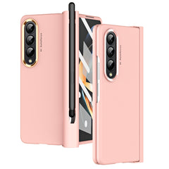 Skin Feel Two-color Contact Lens Hinge Flip Phone Case with Pen Slot, For Samsung Galaxy Z Fold4