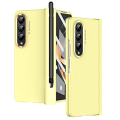 Skin Feel Two-color Contact Lens Hinge Flip Phone Case with Pen Slot, For Samsung Galaxy Z Fold4