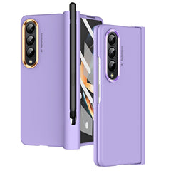 Skin Feel Two-color Contact Lens Hinge Flip Phone Case with Pen Slot, For Samsung Galaxy Z Fold4