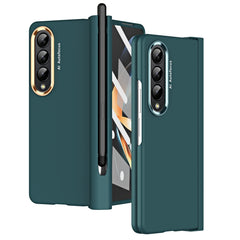 Skin Feel Two-color Contact Lens Hinge Flip Phone Case with Pen Slot, For Samsung Galaxy Z Fold4