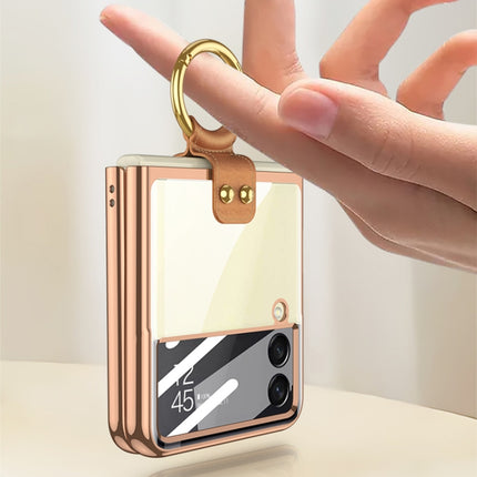 GKK Integrated Electroplating Phone Case with Ring, For Samsung Galaxy Z Flip4