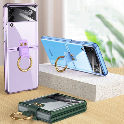 GKK Integrated Electroplating Phone Case with Ring, For Samsung Galaxy Z Flip4