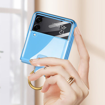 GKK Integrated Electroplating Phone Case with Ring, For Samsung Galaxy Z Flip4