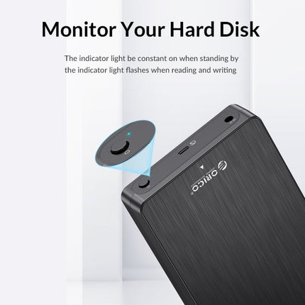 ORICO HM35C3 3.5 inch USB3.1 Gen1 Type-C Hard Drive Enclosure, EU Plug, US Plug, UK Plug, AU Plug