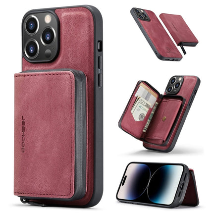 JEEHOOD Magnetic Zipper Wallet Leather Phone Case, For iPhone 14, For iPhone 14 Plus, For iPhone 14 Pro, For iPhone 14 Pro Max