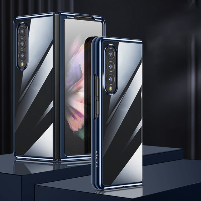 SULADA Shockproof Plating PC Transparent Protective Case, For Samsung Galaxy Z Fold4, For Samsung Galaxy Z Flip4