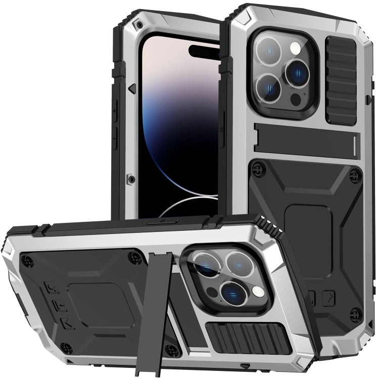 R-JUST Shockproof Waterproof Dust-proof Case with Holder, For iPhone 14 Pro, For iPhone 14 Pro Max, For iPhone 14, For iPhone 14 Plus