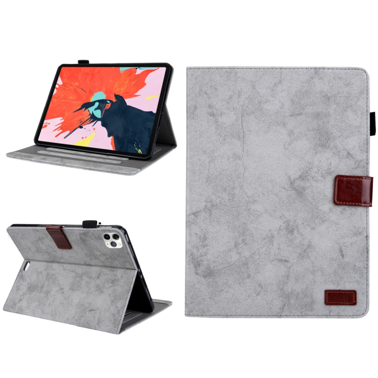 For iPad Pro 11 (2020) Marble Style Cloth Texture Tablet PC Protective Leather Case with Bracket & Card Slot