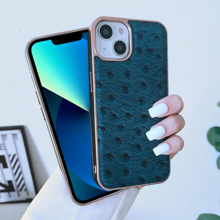 Genuine Leather Ostrich Texture Nano Case, For iPhone 14