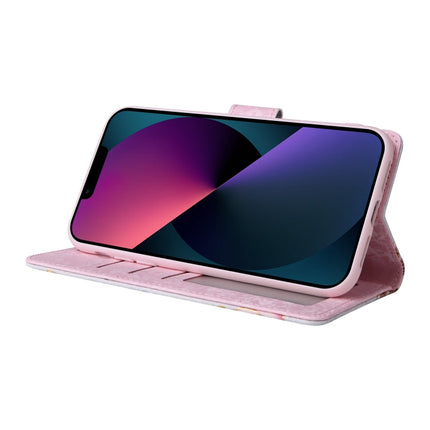 Bronzing Painting RFID Leather Case, For iPhone 13 mini, For iPhone 13, For iPhone 13 Pro, For iPhone 13 Pro Max