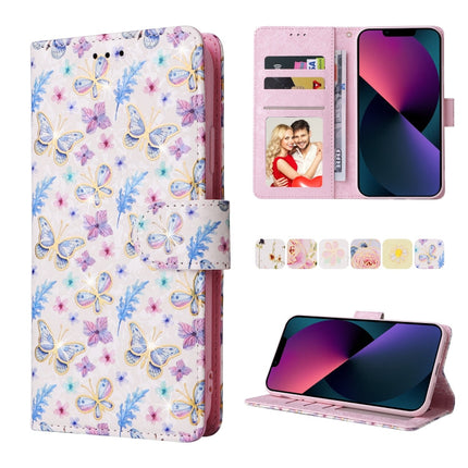 Bronzing Painting RFID Leather Case, For iPhone 13 mini, For iPhone 13, For iPhone 13 Pro, For iPhone 13 Pro Max