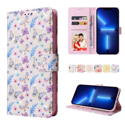 Bronzing Painting RFID Leather Case, For iPhone 13 mini, For iPhone 13, For iPhone 13 Pro, For iPhone 13 Pro Max