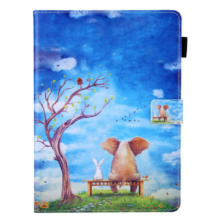 For iPad Pro 11 (2020) & (2018) Painted Pattern Tablet PC Protective Leather Case with Bracket & Card Slot & Photo Holder, Elephant Rabbit, Blue Pink Pineapple, Red Flower Pink Butterfly, Rose Flower, Red Flower Blue Butterfly, Pear Flower�������������...