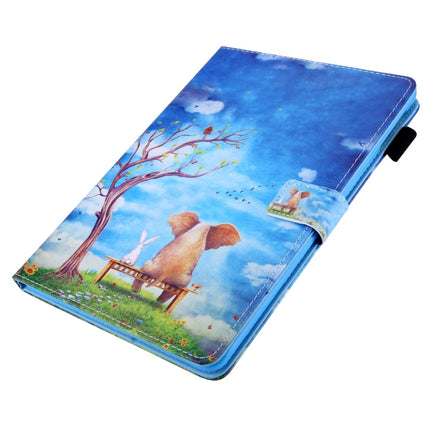For iPad Pro 11 (2020) & (2018) Painted Pattern Tablet PC Protective Leather Case with Bracket & Card Slot & Photo Holder, Elephant Rabbit, Blue Pink Pineapple, Red Flower Pink Butterfly, Rose Flower, Red Flower Blue Butterfly, Pear Flower�������������...