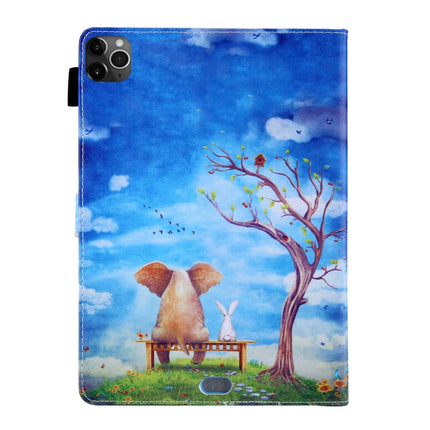 For iPad Pro 11 (2020) & (2018) Painted Pattern Tablet PC Protective Leather Case with Bracket & Card Slot & Photo Holder, Elephant Rabbit, Blue Pink Pineapple, Red Flower Pink Butterfly, Rose Flower, Red Flower Blue Butterfly, Pear Flower�������������...