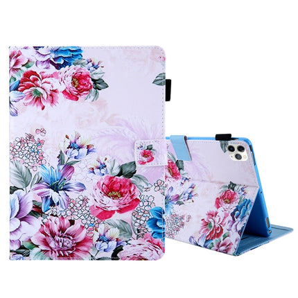 For iPad Pro 11 (2020) & (2018) Painted Pattern Tablet PC Protective Leather Case with Bracket & Card Slot & Photo Holder, Elephant Rabbit, Blue Pink Pineapple, Red Flower Pink Butterfly, Rose Flower, Red Flower Blue Butterfly, Pear Flower�������������...