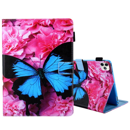 For iPad Pro 11 (2020) & (2018) Painted Pattern Tablet PC Protective Leather Case with Bracket & Card Slot & Photo Holder, Elephant Rabbit, Blue Pink Pineapple, Red Flower Pink Butterfly, Rose Flower, Red Flower Blue Butterfly, Pear Flower�������������...