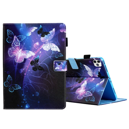 For iPad Pro 11 (2020) & (2018) Painted Pattern Tablet PC Protective Leather Case with Bracket & Card Slot & Photo Holder, Elephant Rabbit, Blue Pink Pineapple, Red Flower Pink Butterfly, Rose Flower, Red Flower Blue Butterfly, Pear Flower�������������...