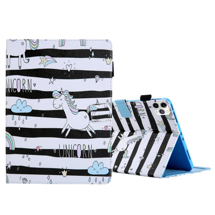 For iPad Pro 11 (2020) & (2018) Painted Pattern Tablet PC Protective Leather Case with Bracket & Card Slot & Photo Holder, Elephant Rabbit, Blue Pink Pineapple, Red Flower Pink Butterfly, Rose Flower, Red Flower Blue Butterfly, Pear Flower�������������...