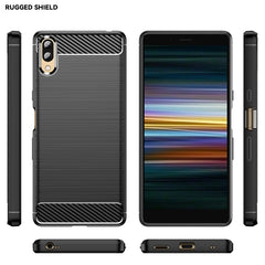 Brushed Texture Carbon Fiber TPU Phone Case