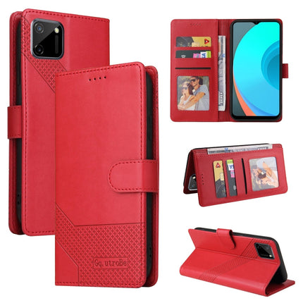 GQUTROBE Skin Feel Magnetic Leather Phone Case, For Realme 8, For Realme C11, For Realme C15, For Realme C20