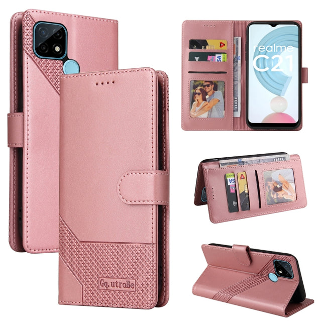 GQUTROBE Skin Feel Magnetic Leather Phone Case, For Realme C21, For Realme C21Y, For Realme GT 5G, For Realme V13 5G