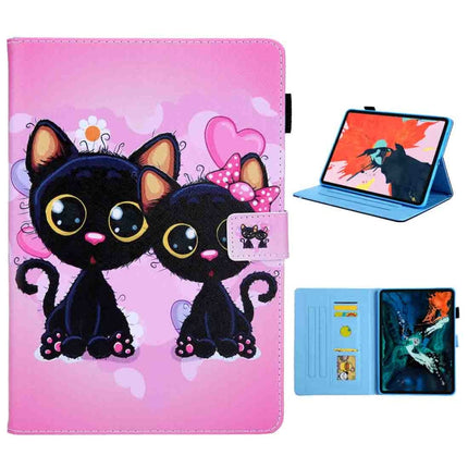 For iPad Pro 11 (2020) & (2018) Painted Pattern Tablet PC Protective Leather Case with Bracket & Card Slot & Photo Holder, Beach, Fantasy Butterfly, Beautiful Bubbles, Never Stop, Beautiful Starry Sky, Two Black Cats, Sparkling Sand, Golden Butterfly��...