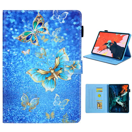 For iPad Pro 11 (2020) & (2018) Painted Pattern Tablet PC Protective Leather Case with Bracket & Card Slot & Photo Holder, Beach, Fantasy Butterfly, Beautiful Bubbles, Never Stop, Beautiful Starry Sky, Two Black Cats, Sparkling Sand, Golden Butterfly��...