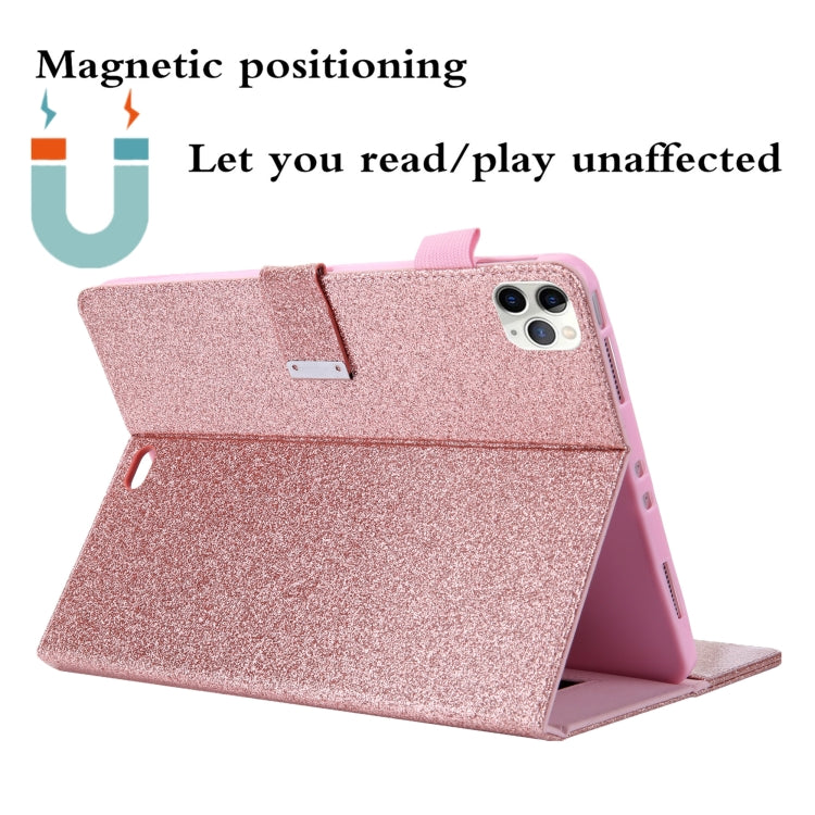 For iPad Pro 11 (2020) & (2018) Small Metal Button Magnetic Attraction Tablet PC Protective Leather Case with Deformable Bracket & Handle & Card Slots & Pen Slot & Sleep / Wake-up Function