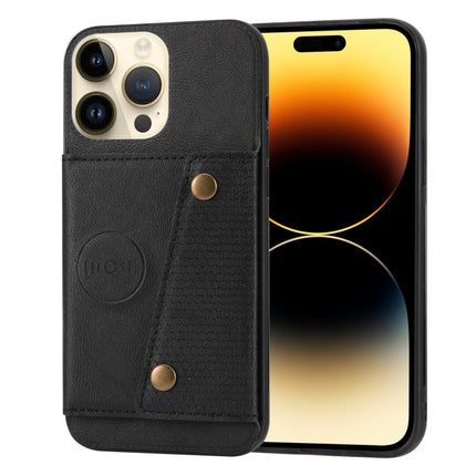 Double Buckle Card Slots PU+TPU Phone Case, For iPhone 14, For iPhone 14 Plus, For iPhone 14 Pro, For iPhone 14 Pro Max