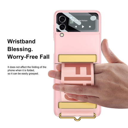 GKK Ultra-thin Full Coverage Phone Flip Case with Wristband, For Samsung Galaxy Z Flip4