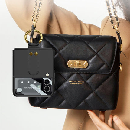 GKK Ultra-thin PC Full Coverage Phone Flip Case with Ring Holder, For Samsung Galaxy Z Flip4