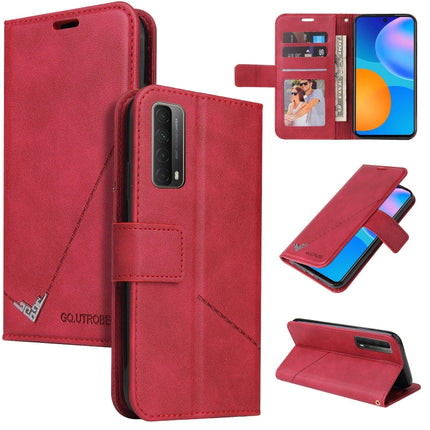 GQUTROBE Right Angle Leather Phone Case, For Huawei P40, For Huawei P40 Lite, For Huawei P40 Pro, Huawei P smart 2021