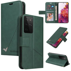 GQUTROBE Right Angle Leather Phone Case, For Samsung Galaxy S21 5G, For Samsung Galaxy S21+ 5G, For Samsung Galaxy S21 Ultra 5G, For Samsung Galaxy S22 5G