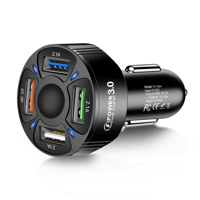 TE-094 4 in 1 Cigarette Lighter Conversion Plug Multi-function USB Car Fast Charger