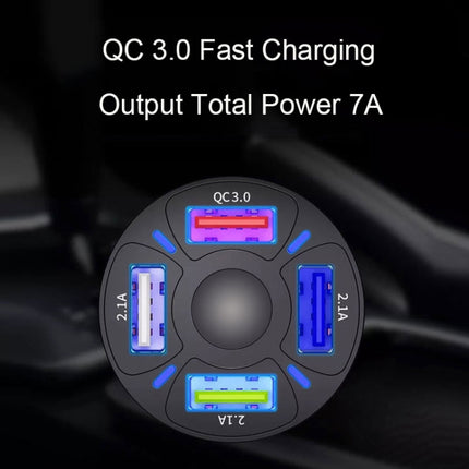 TE-094 4 in 1 Cigarette Lighter Conversion Plug Multi-function USB Car Fast Charger