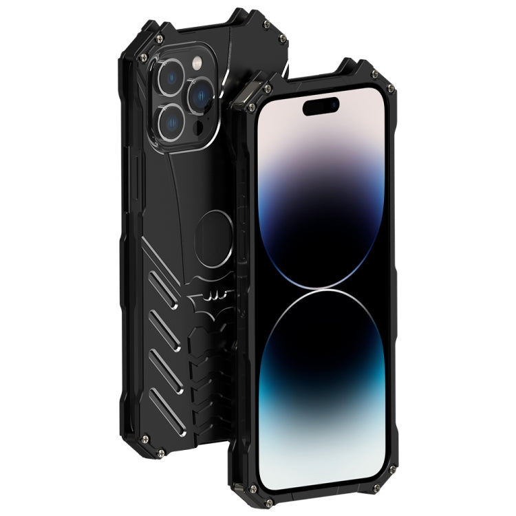 R-JUST Batman Metal Mobile Phone Protective Case, For iPhone 14, For iPhone 14 Plus, For iPhone 14 Pro, For iPhone 14 Pro Max