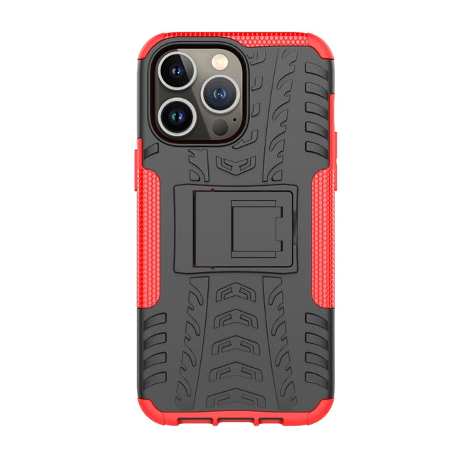 Tire Texture TPU + PC Phone Case with Holder, For iPhone 14 Pro Max