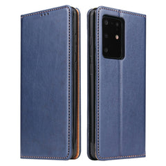 Fierre Shann PU Genuine Leather Texture Horizontal Flip Leather Case with Holder & Card Slots & Wallet, For Samsung Galaxy S20 Ultra