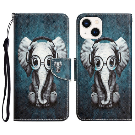 Colored Drawing Leather Phone Case, For iPhone 14