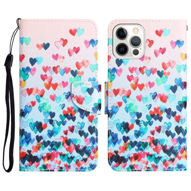 Colored Drawing Leather Phone Case, For iPhone 14 Pro Max