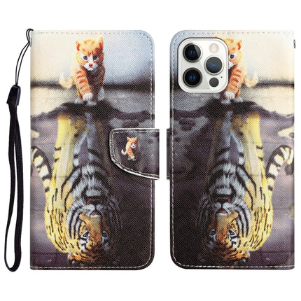 Colored Drawing Leather Phone Case, For iPhone 14 Pro Max