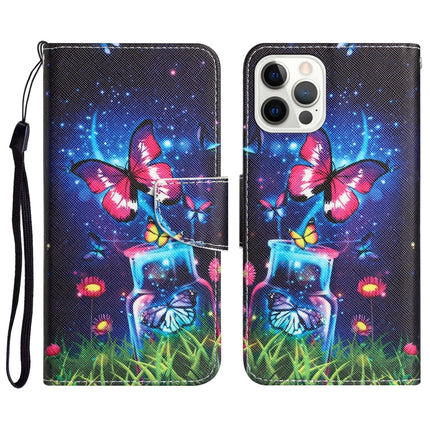 Colored Drawing Leather Phone Case, For iPhone 14 Pro Max