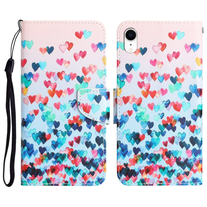 Colored Drawing Leather Phone Case, For iPhone XR