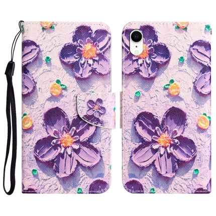 Colored Drawing Leather Phone Case, For iPhone XR