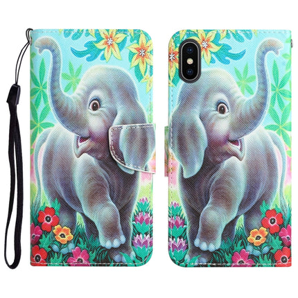 Colored Drawing Leather Phone Case, For iPhone X