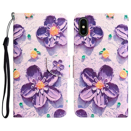 Colored Drawing Leather Phone Case, For iPhone X