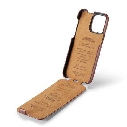 Fierre Shann Oil Wax Texture Vertical Flip PU Phone Case, For iPhone 14, For iPhone 14 Plus, For iPhone 14 Pro, For iPhone 14 Pro Max