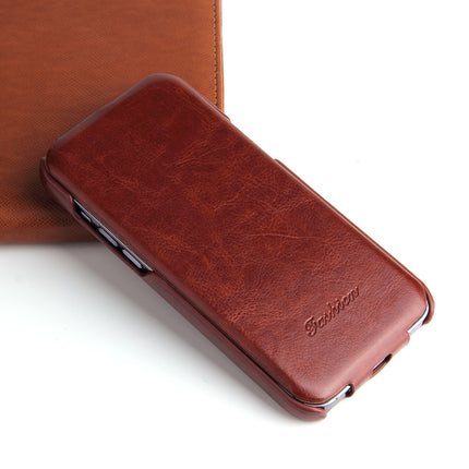 Fierre Shann Oil Wax Texture Vertical Flip PU Phone Case, For iPhone 14, For iPhone 14 Plus, For iPhone 14 Pro, For iPhone 14 Pro Max