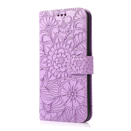 Skin Feel Embossed Sunflower Horizontal Leather Case, For iPhone 14, For iPhone 14 Plus, For iPhone 14 Pro, For iPhone 14 Pro Max
